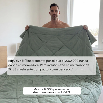 ARVEN DreamWrap® — El edredón que se lava como una sábana